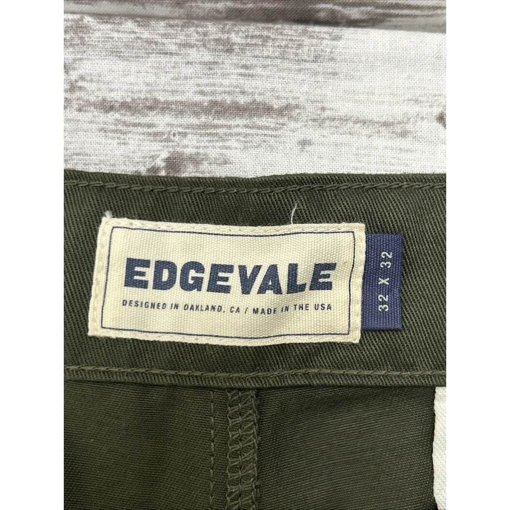 Edgevale Pants Mens 32x28 Green Canvas Chino USA Made Workwear Outdoor Utility